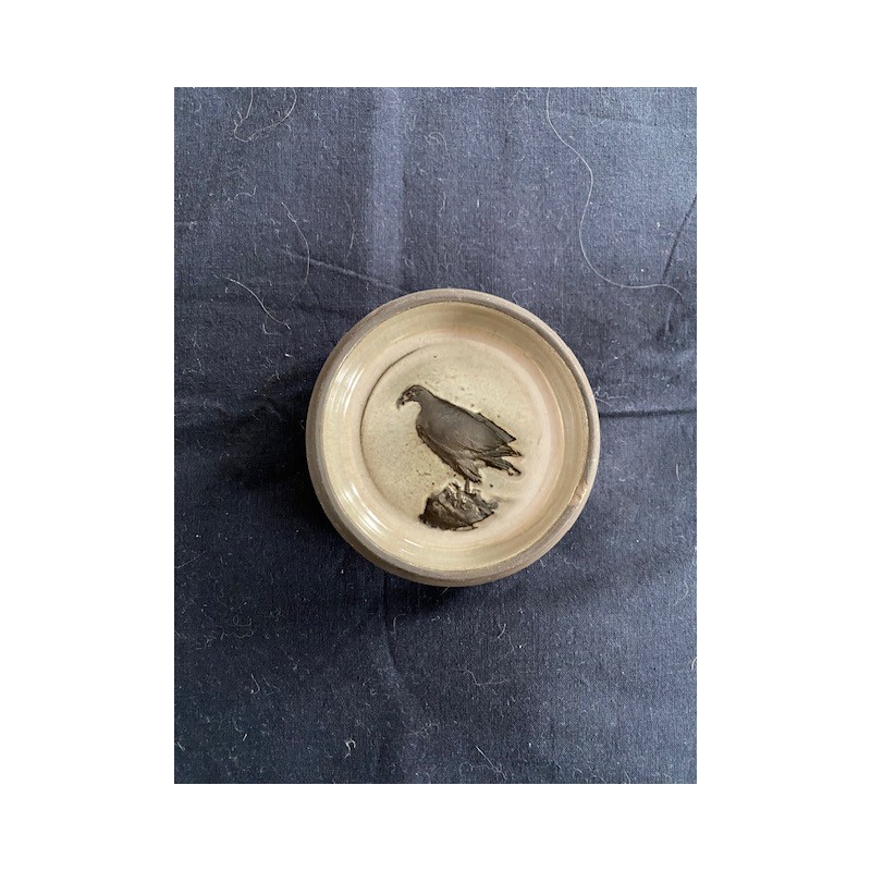 Keramik skål m rovfugl, Ulla Rønnov