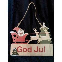 GOD JUL skilt i træ