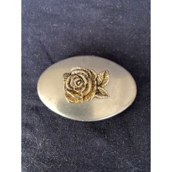Bæltespænde m. forgyldt rose