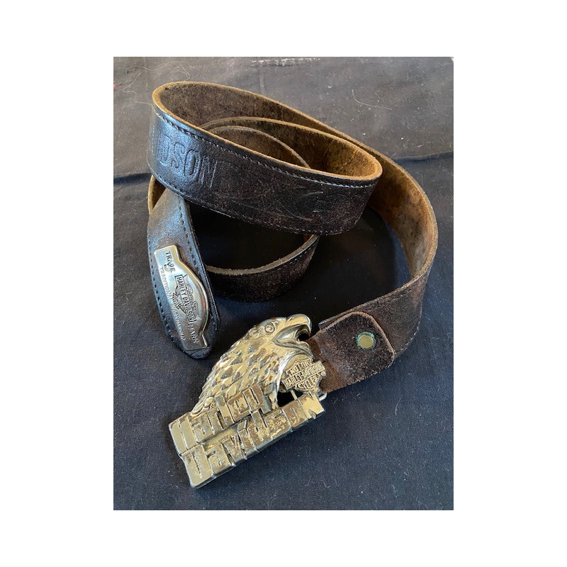 Læderbælte Harley Davidson m. metal spænde