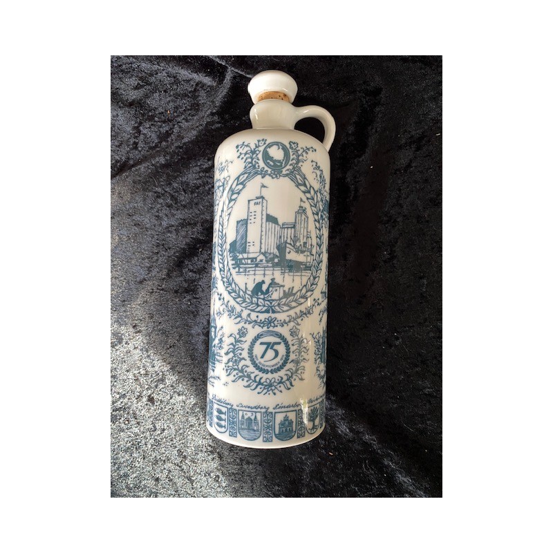 Porcelænsflaske, blå byvåben 75 år